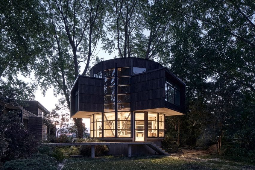 智利湖畔的圆形玻璃屋丨Izquierdo Lehmann 工作室-25