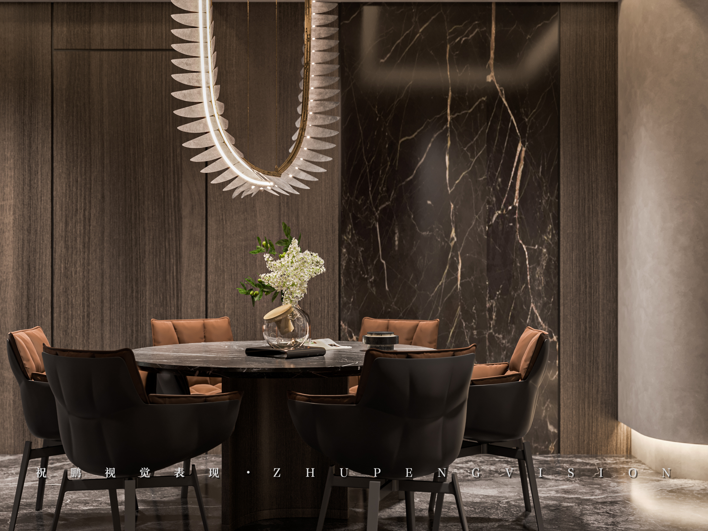 大平层家装效果图丨武汉祝鹏视觉表现-9