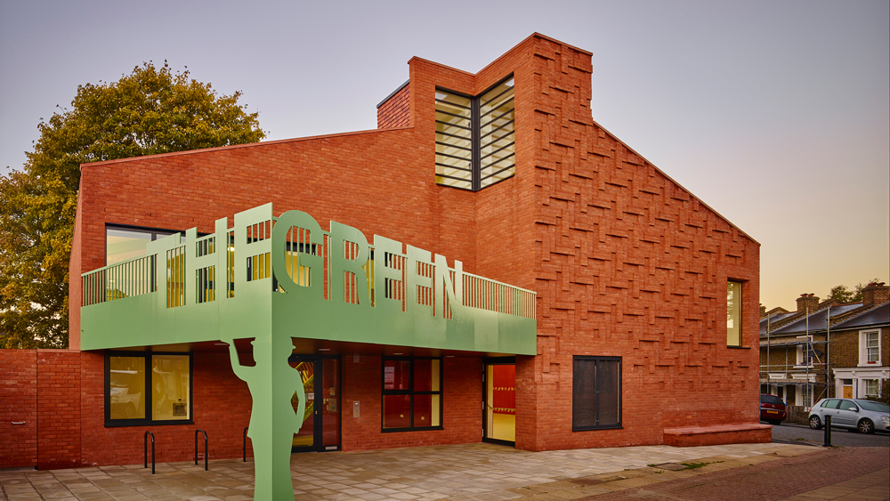 The Green community centre by AOC has herringbone brickwork-0
