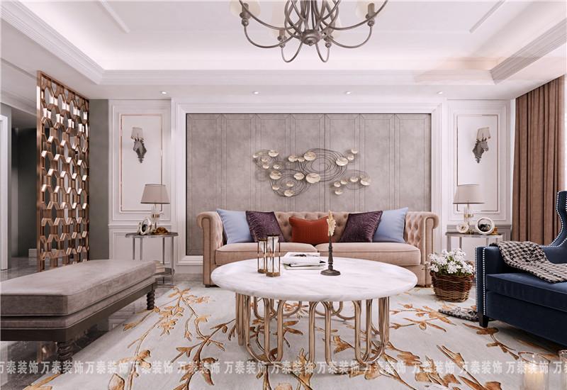 济南玉兰花园美式轻奢整装设计-0