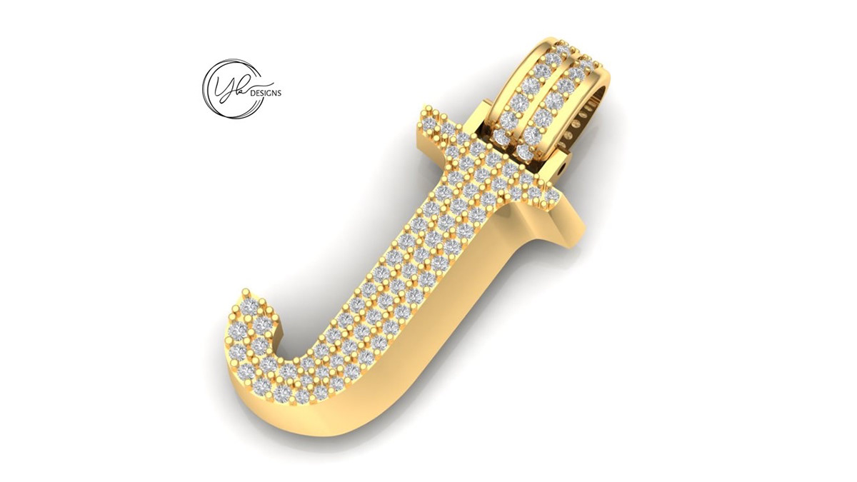 Alphabets pendant cad designs-9