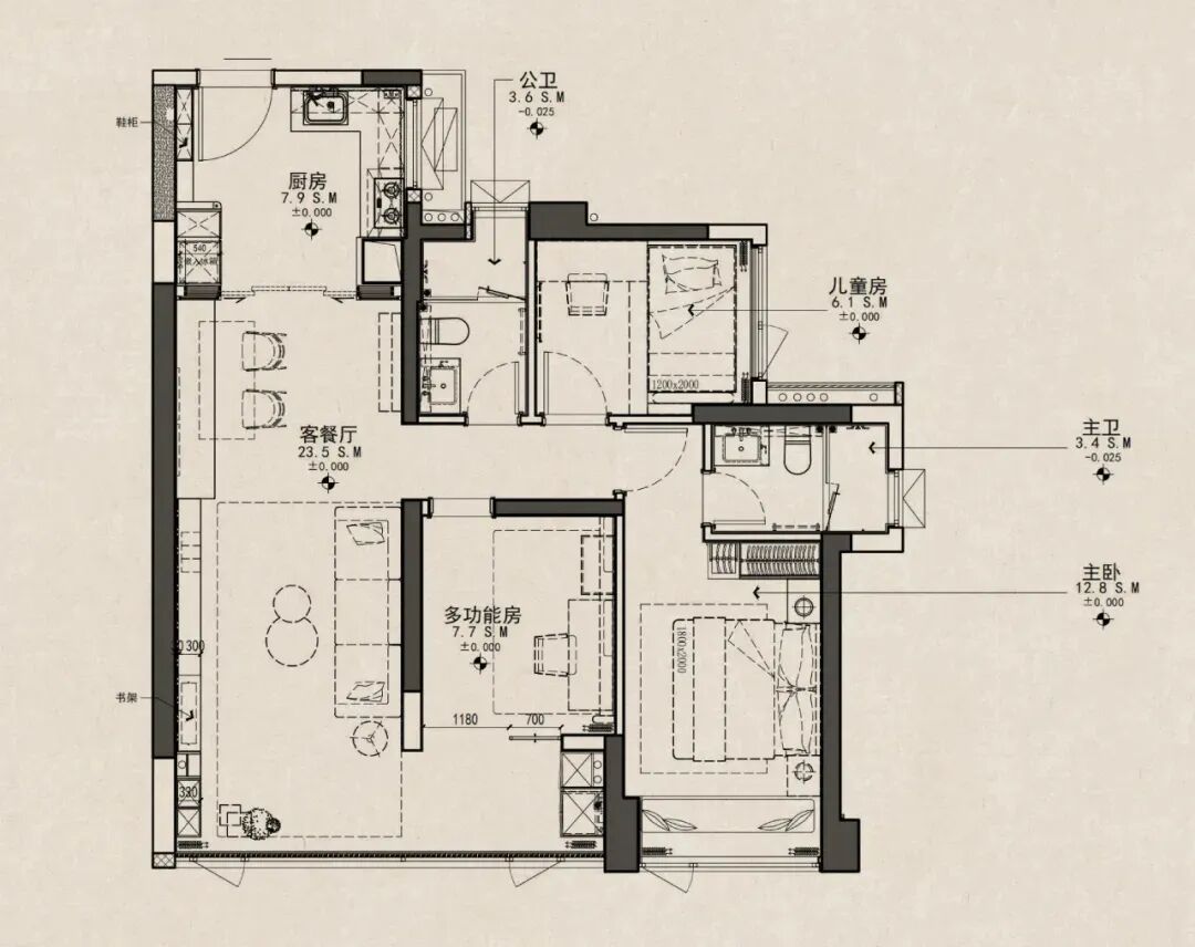 时代天韵（黄埔）92㎡样板间丨奥迅设计-40
