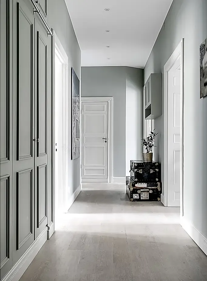 瑞典古典公寓的复古工业蓝灰色设计-18