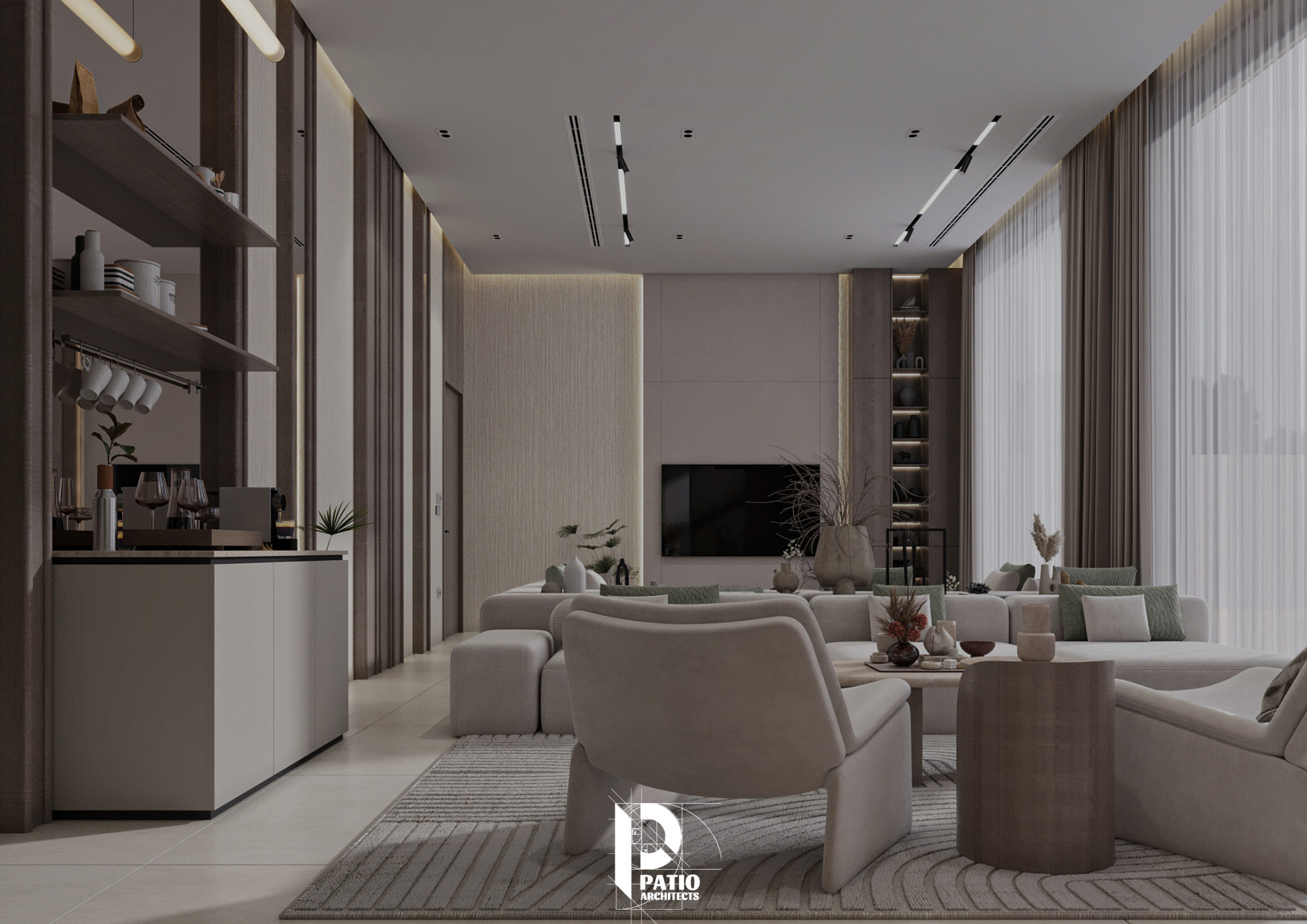 Modern family living room & Coffee Corner-9