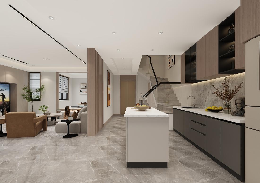 暖色系现代简约住宅设计-8