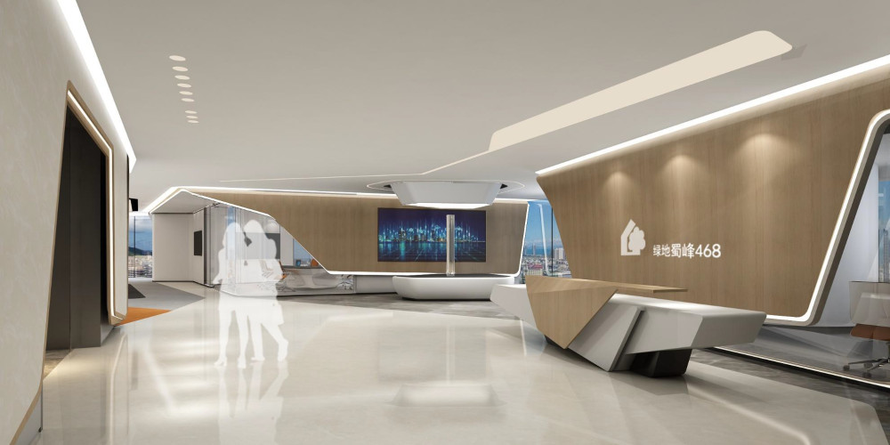 成都绿地中心大堂  |  硬装方案+效果图+施工图+效果图+物料清单-1