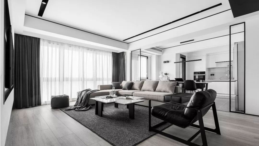 缪茹空间设计打造 150㎡黑白默片家居空间，演绎纯粹与高级-11