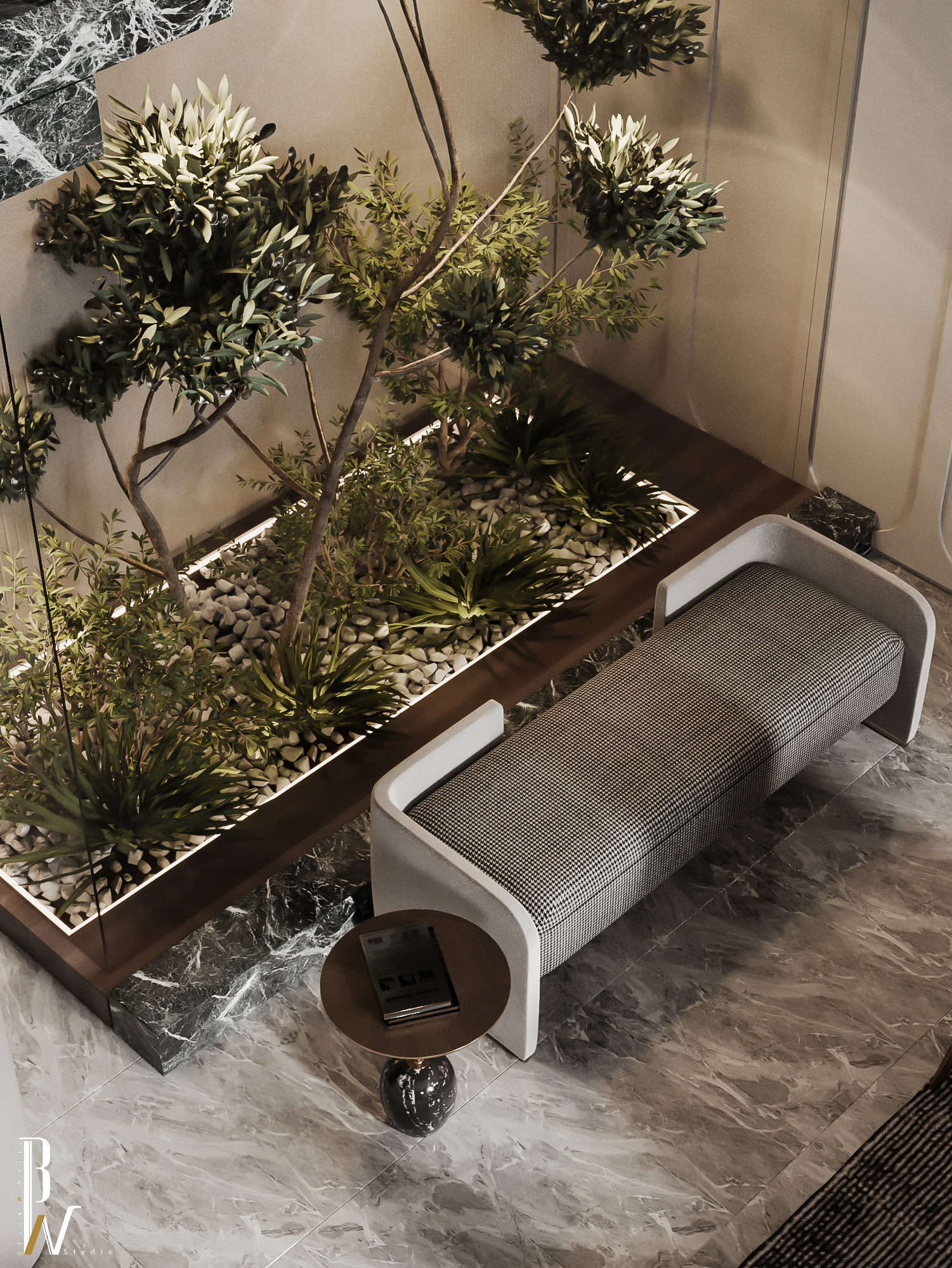 主厅设计丨沙特阿拉伯丨Black N White-10