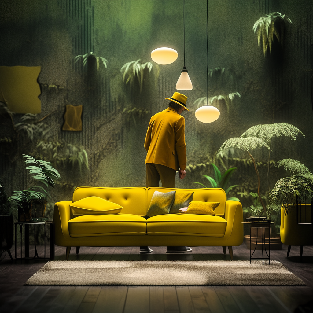 黄色沙发模特-10