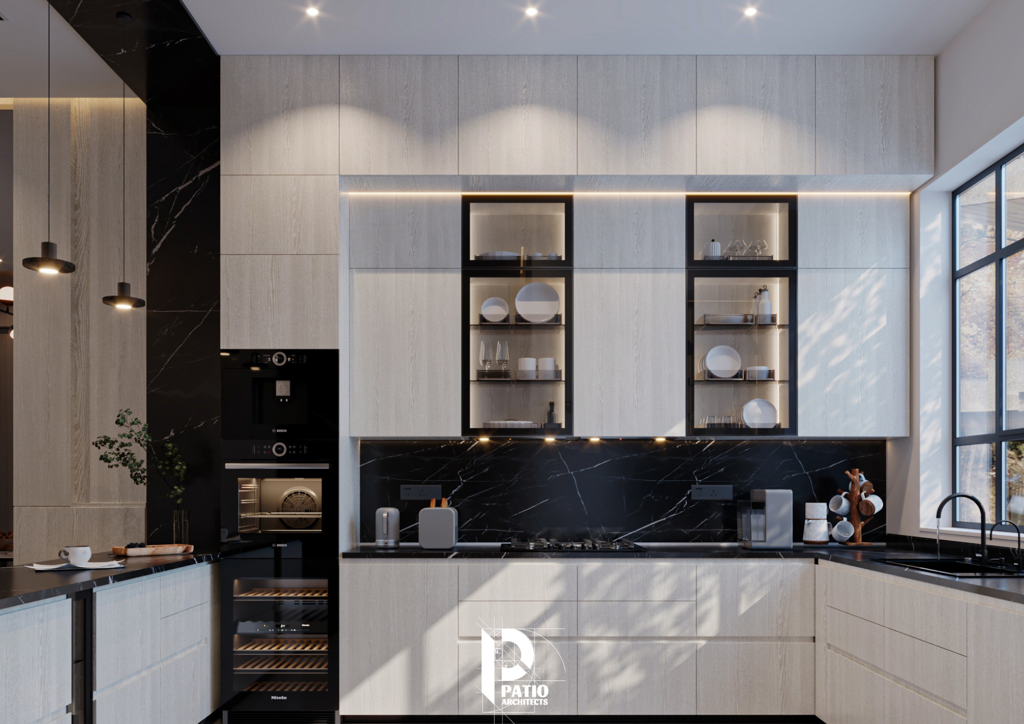 现代起居,餐厅与厨房室内设计丨沙特阿拉伯利雅得丨Patio Architects L.L.C-13