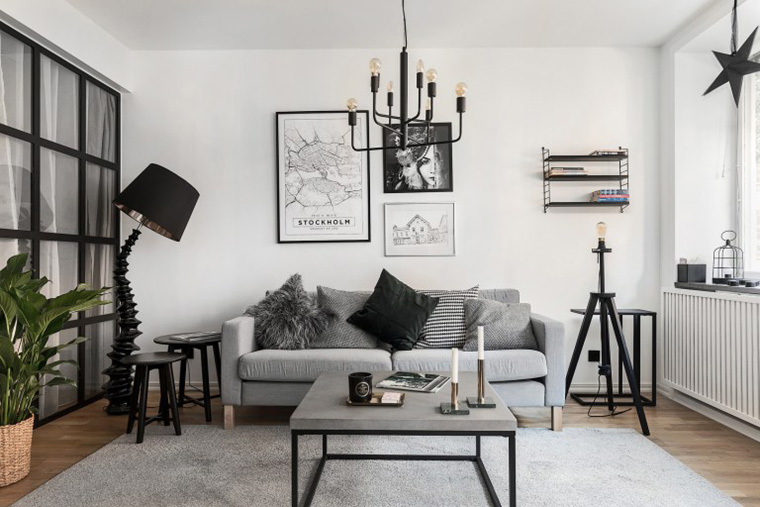 北欧工业风公寓 | 无彩色打造单身女子质感空间-3