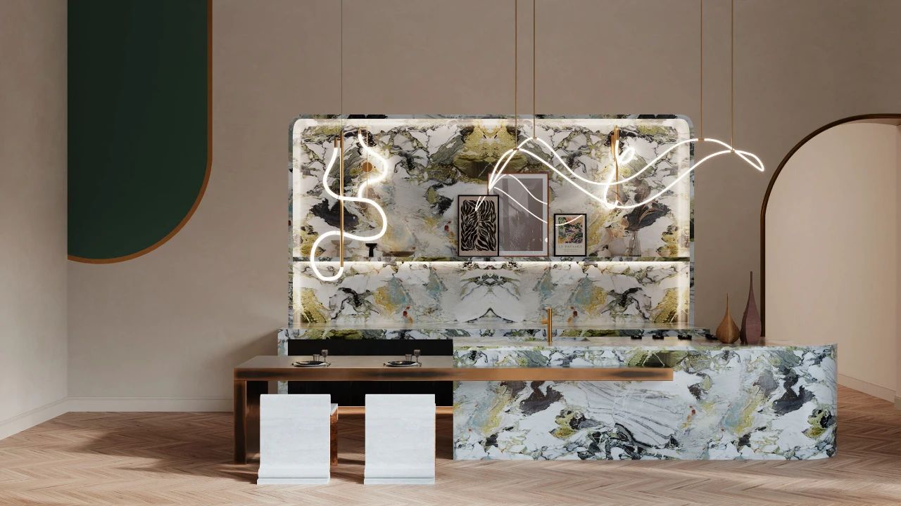 迪拜融合法式与中东气质的餐厨空间设计丨阿联酋迪拜丨Isabel Gómez Studio-3