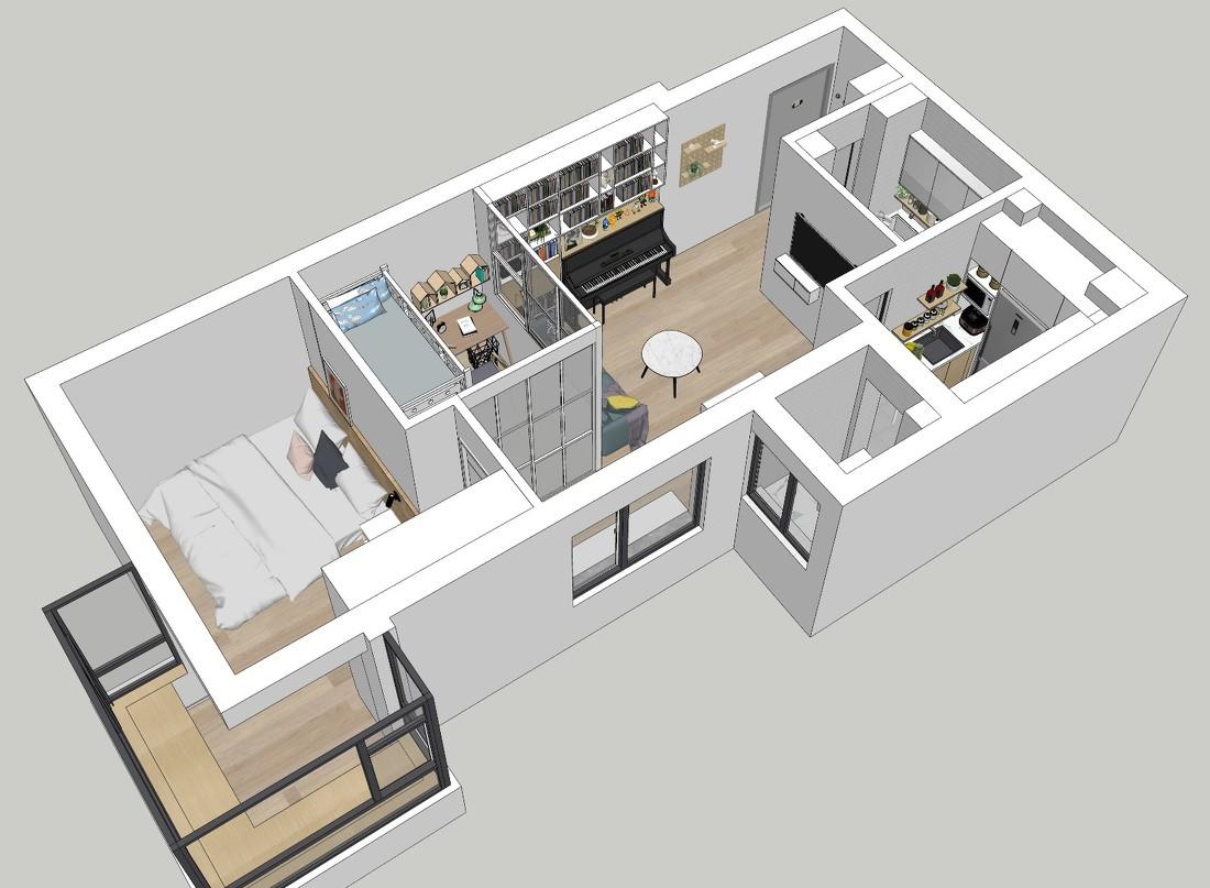 一居室学区房大变身 | 空间魔法师打造完美学区宅-3