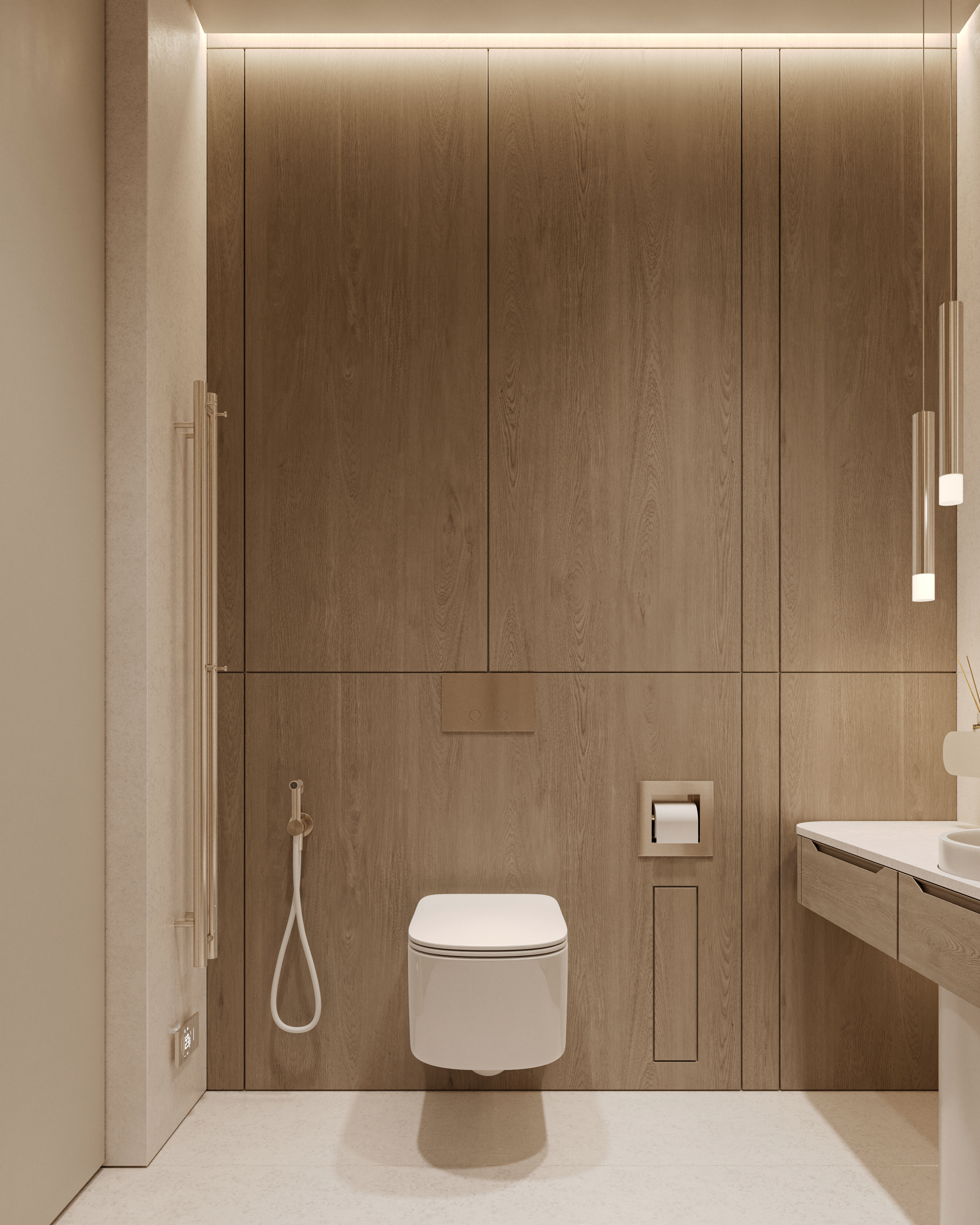 拿铁风客用卫生间丨Sher.Architects-13