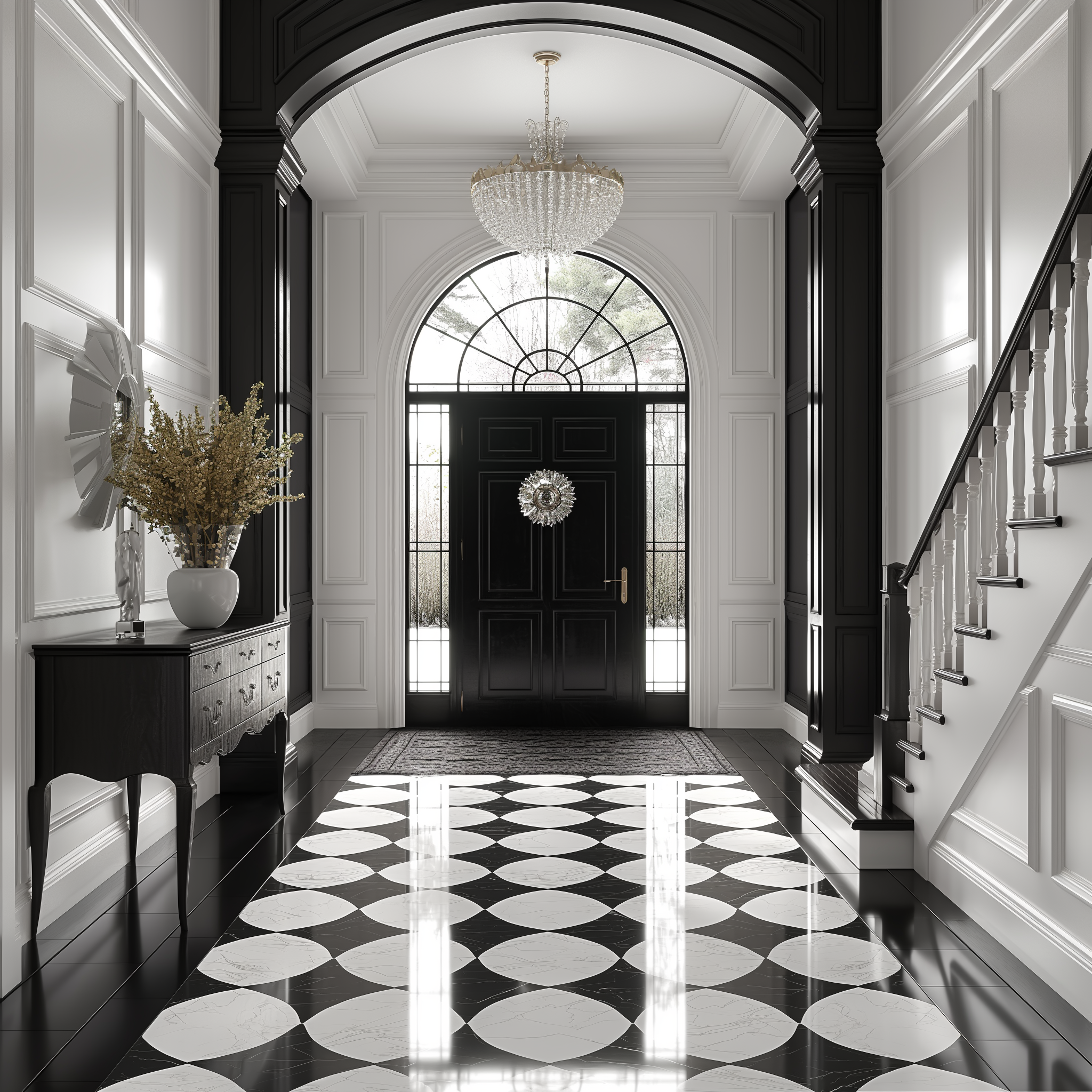 Millionaire Black and white neoclassic mansion-1