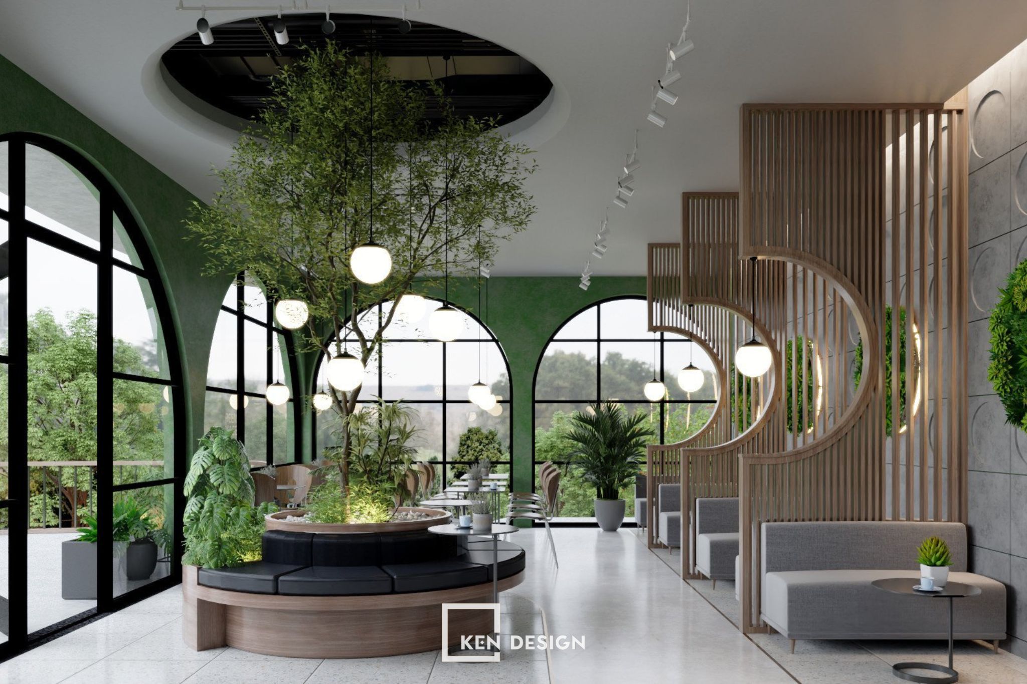 Green Coffee咖啡馆设计丨越南河内丨KenDesign-51