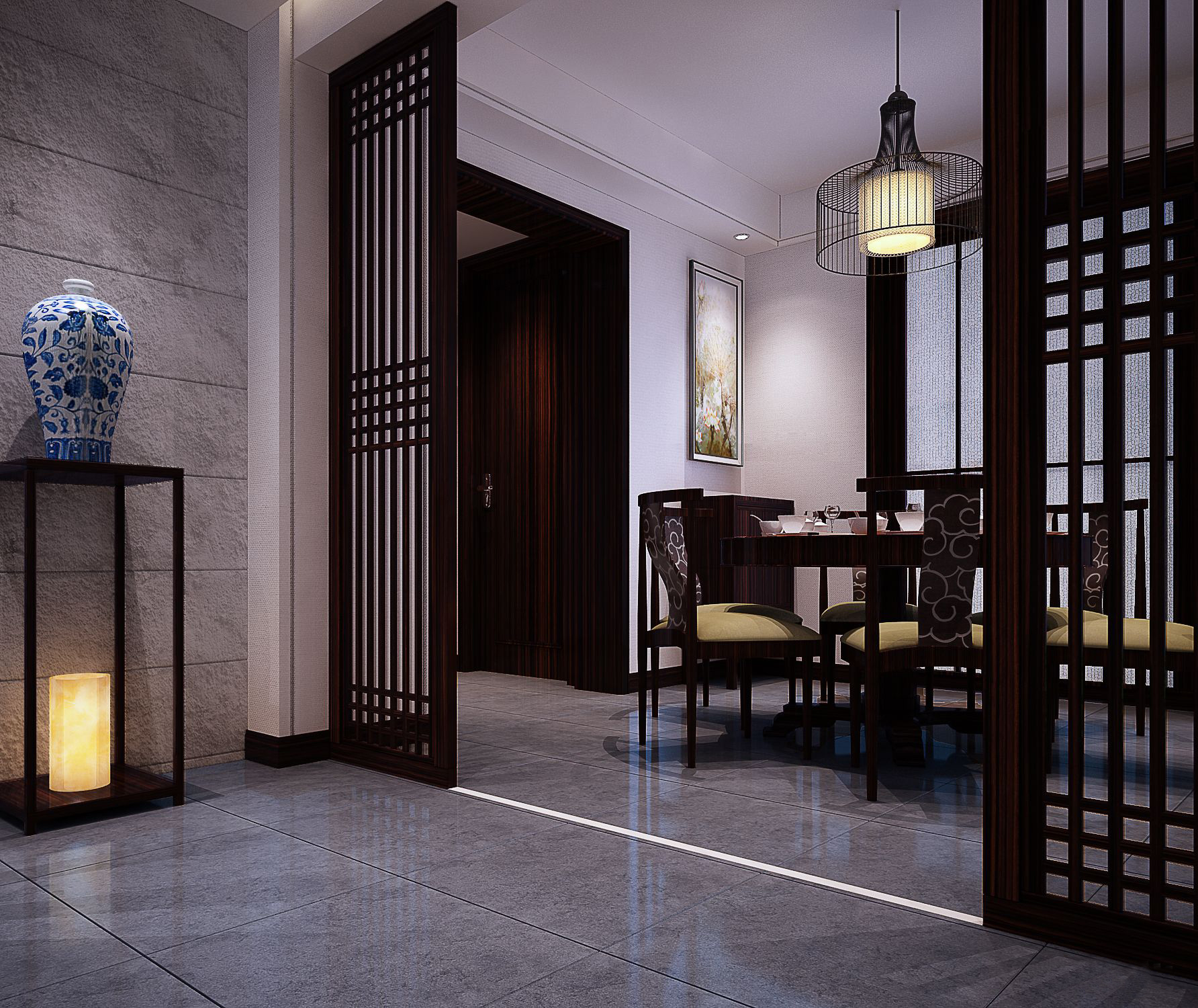 新中式 中式古典 奢华家装别墅样板房-36