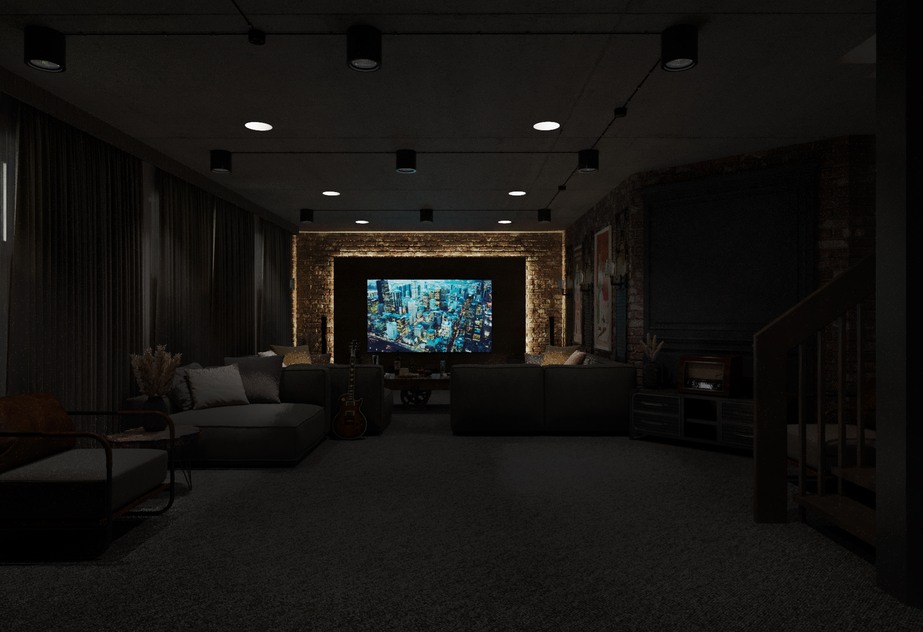 Design project- home theater in the basement floor.-2