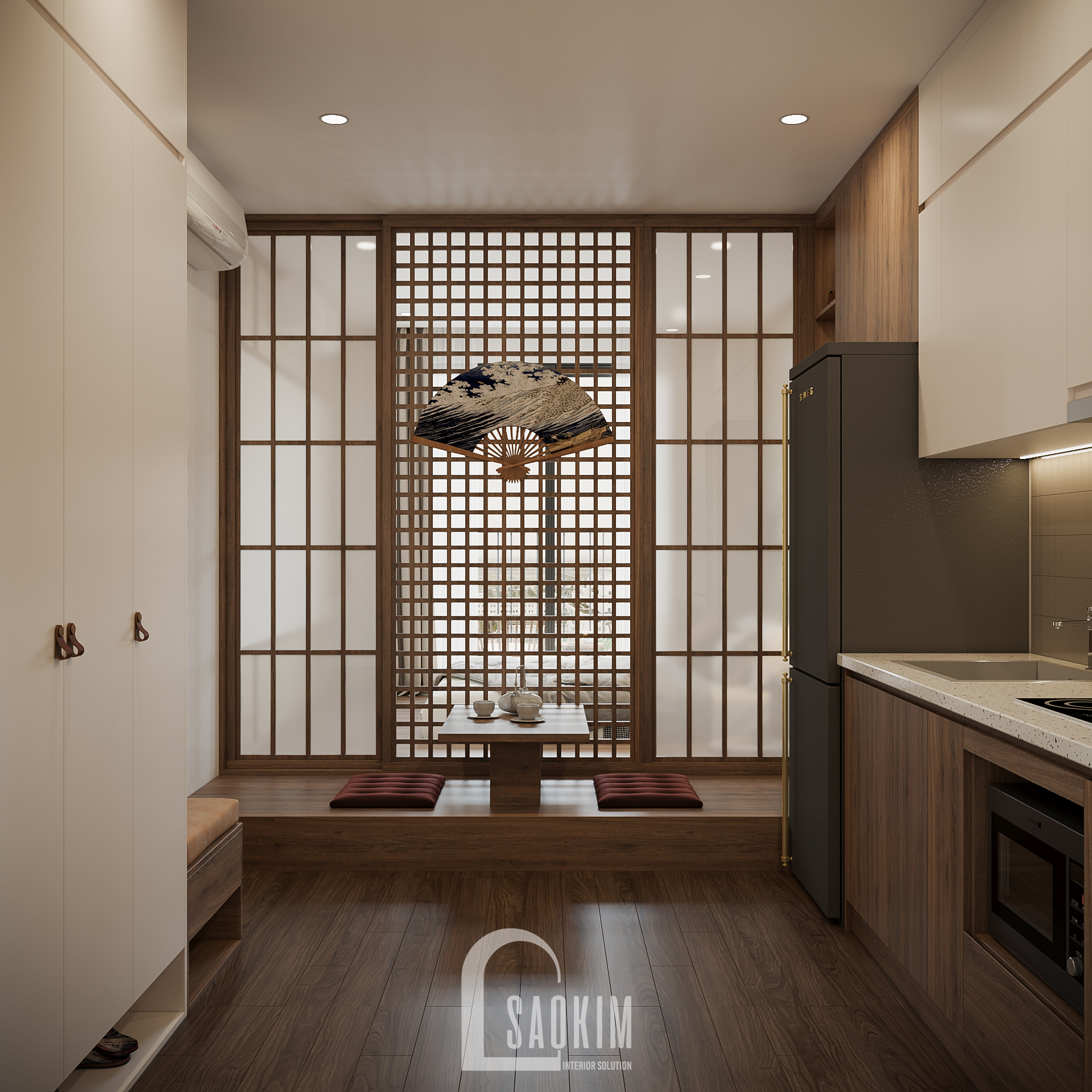 Vinhomes Ocean Park 工作室日式室内设计丨越南河内丨Sao Kim 家具解决方案有限公司-6