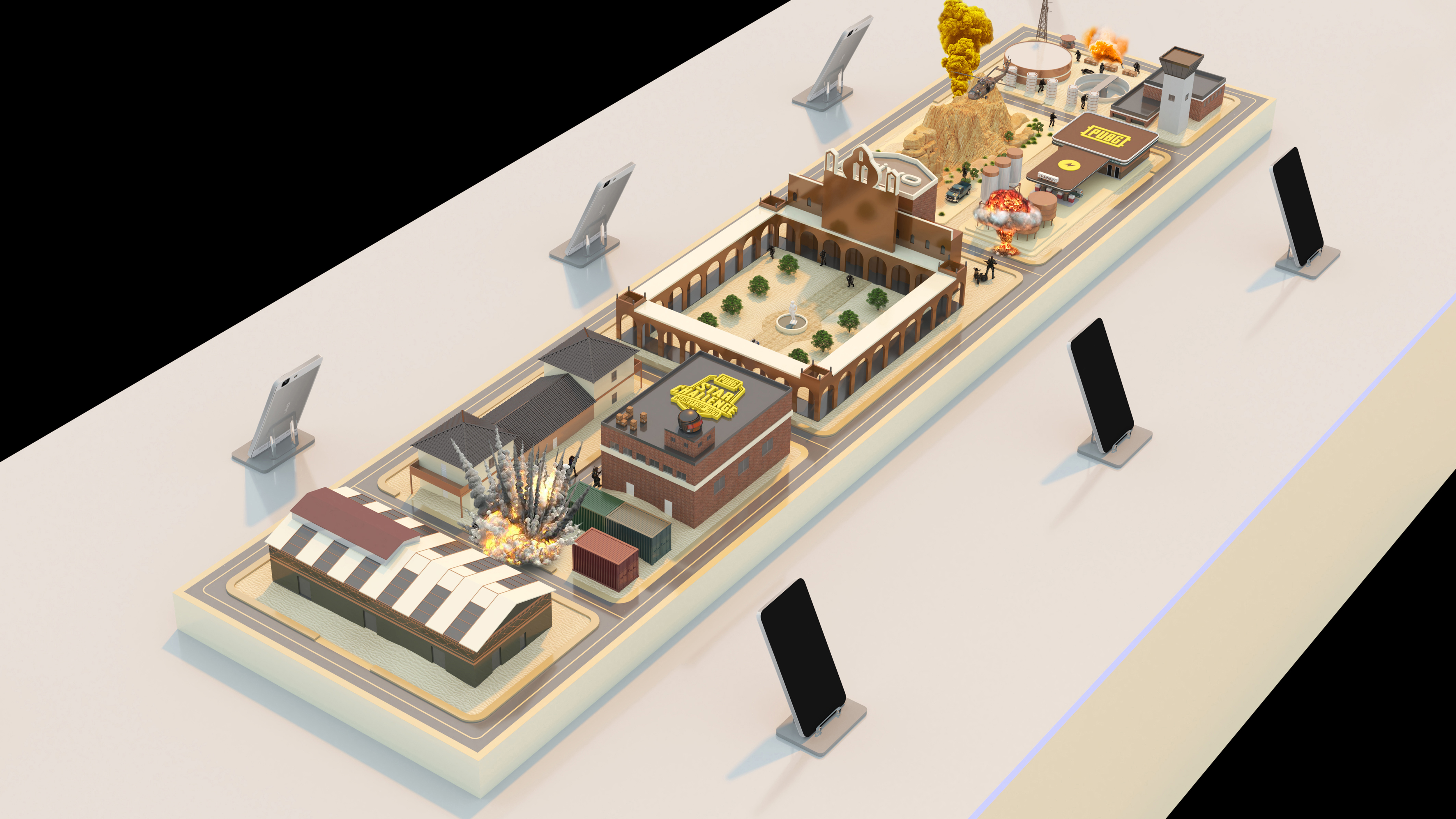 VIVO+PUBG 游戏沙盘展示设计 大匠几何创意-11