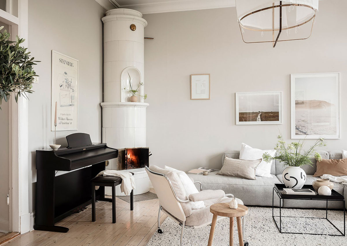 瑞典哥德堡现代钢琴公寓设计-1