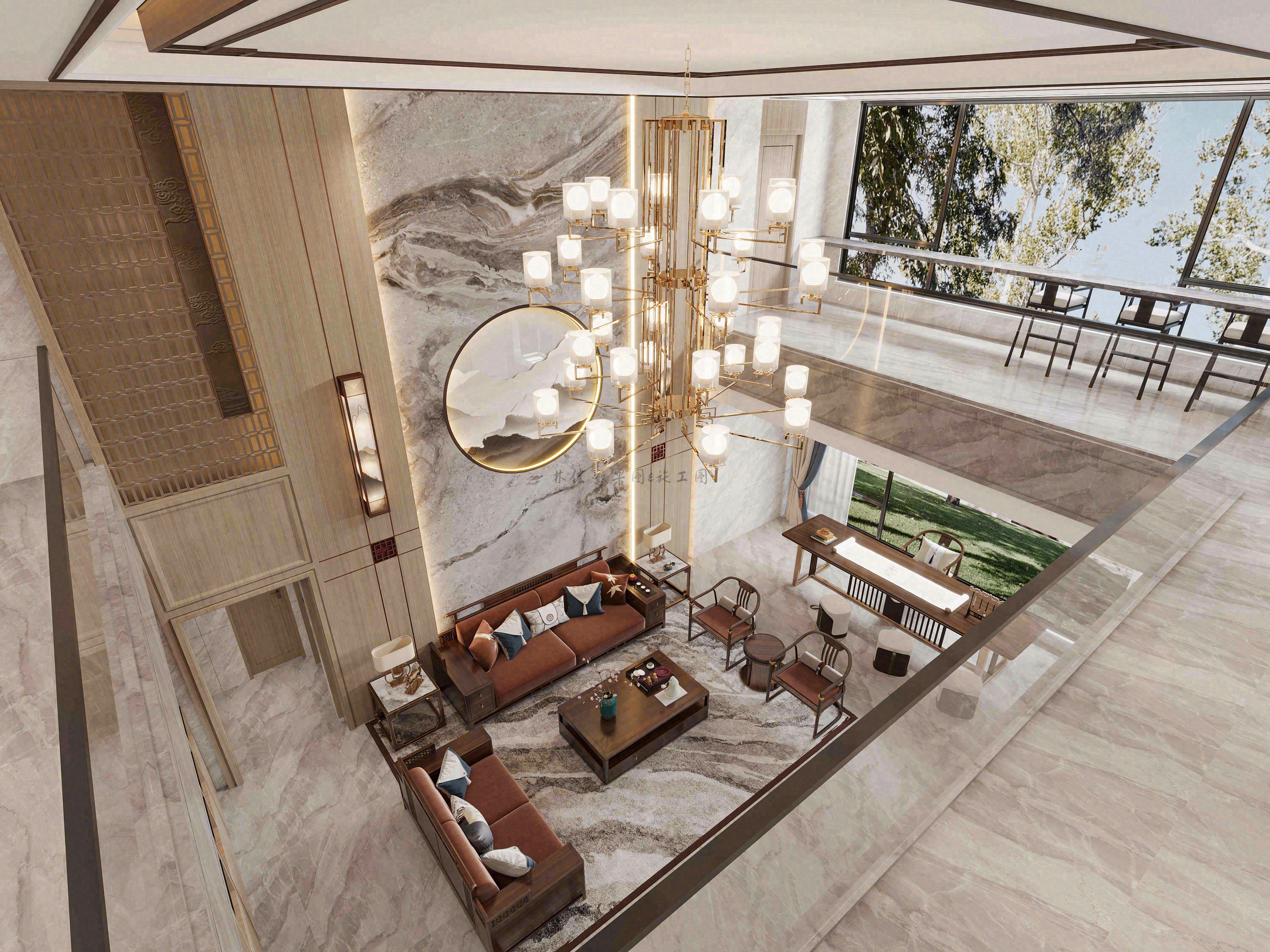 家装/新中式别墅效果图案例-1