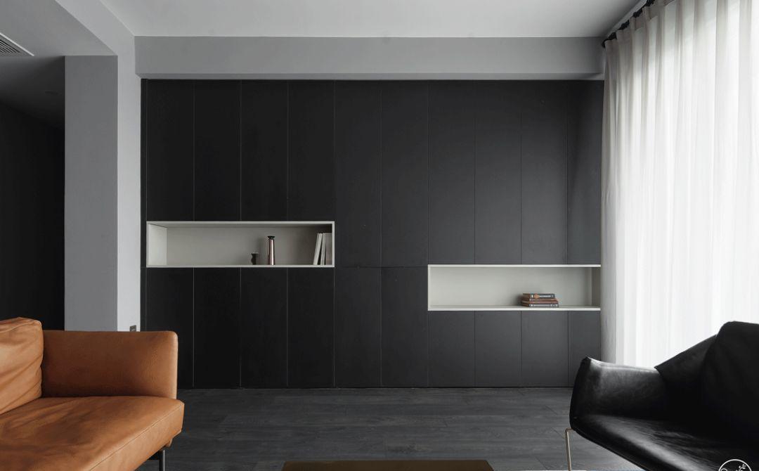 清羽设计丨平层丨黑白冷调如何打造温馨小家-13