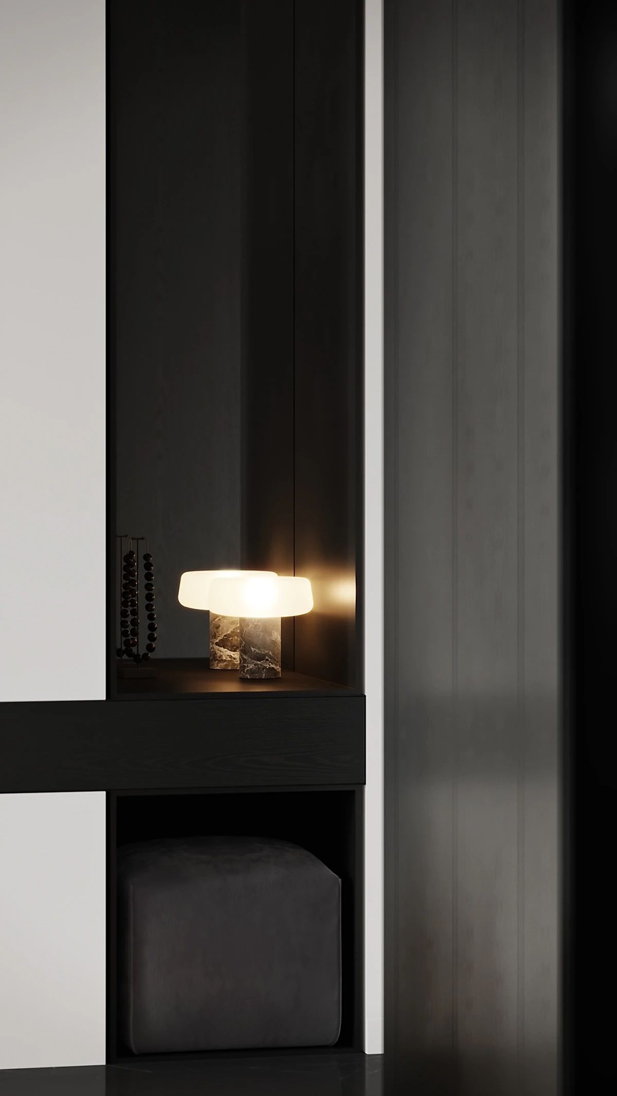 基辅黑白灰禁欲系家居,Anastasiia Reznichenko 现代设计典范-6