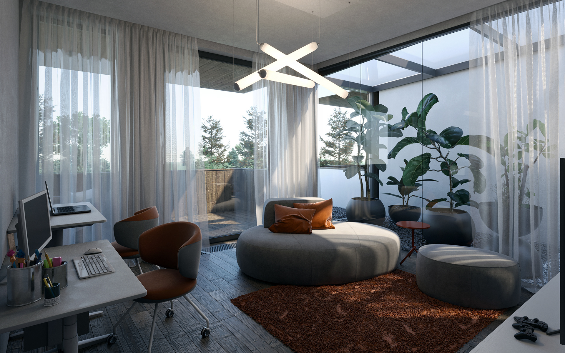 混凝土+木材公寓-13