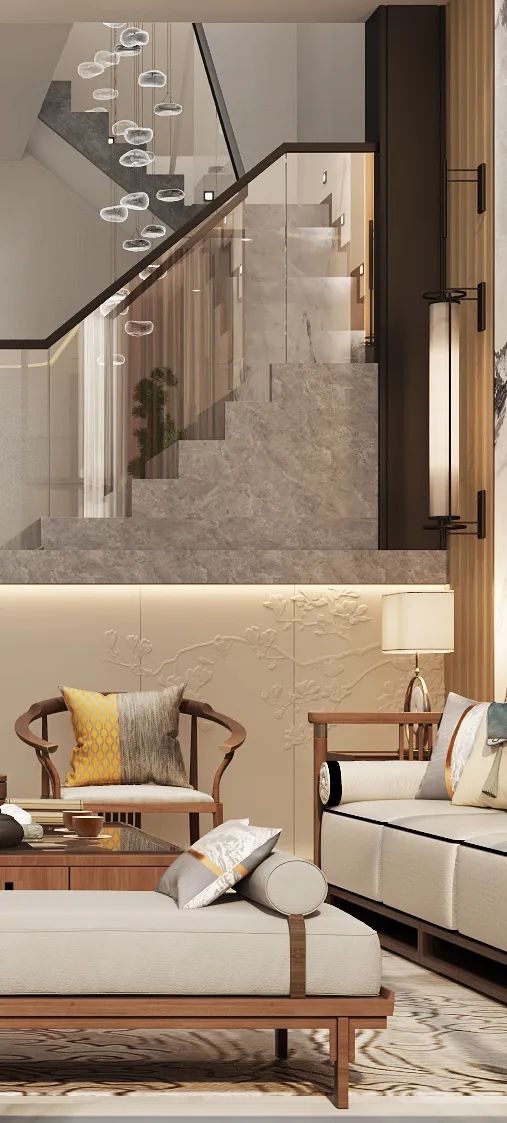 立于当下 静守自然 · 广州某别墅现代轻奢新中式设计丨中国广州丨广州W设计-7