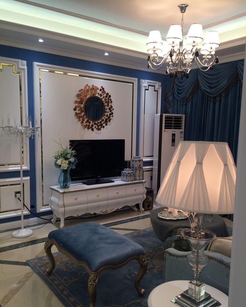 广州衡展江山时代房地产104平米法式浪漫蓝调空间设计-10