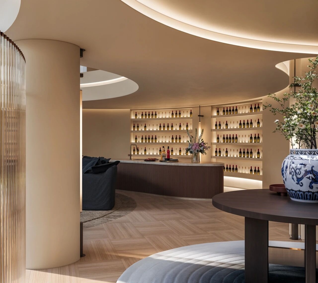 重庆紫檀庄园1300m²曲境别墅丨中国重庆丨美及空间设计-18