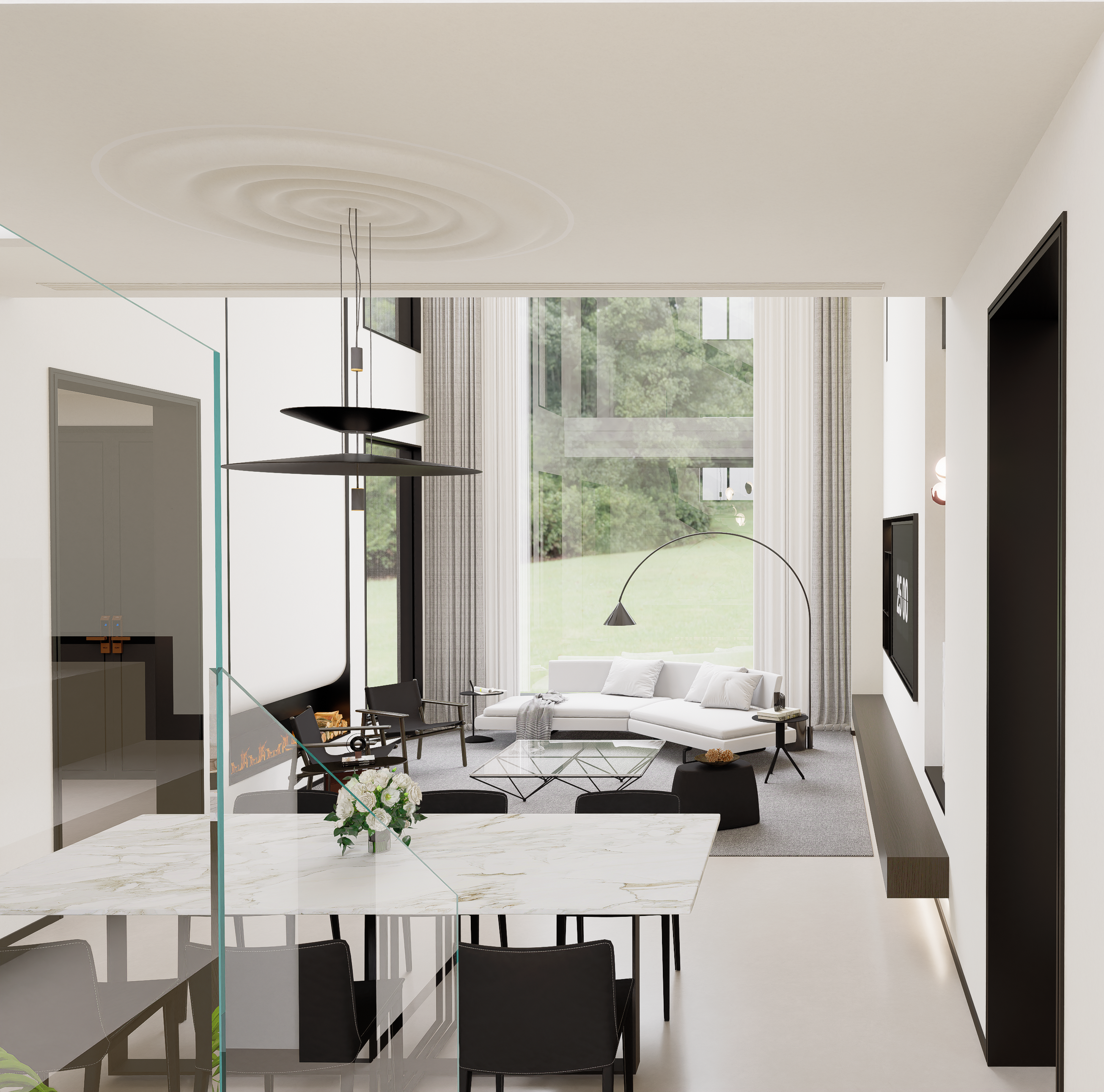 现代风格别墅客厅-10