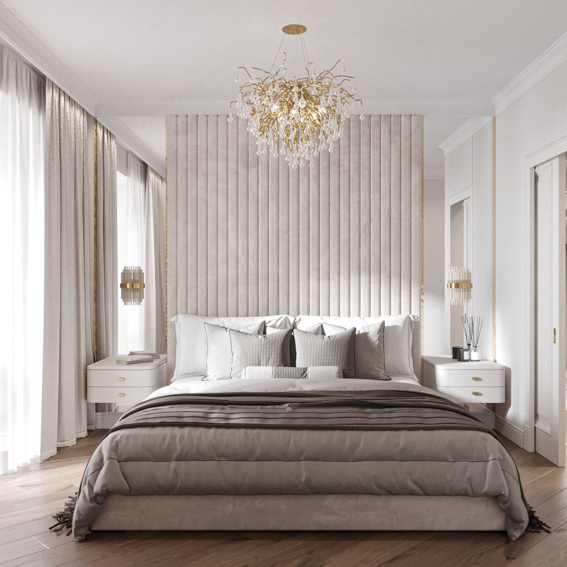 Дизайн спальни, ЖК "Острова", г. Воронеж.-1