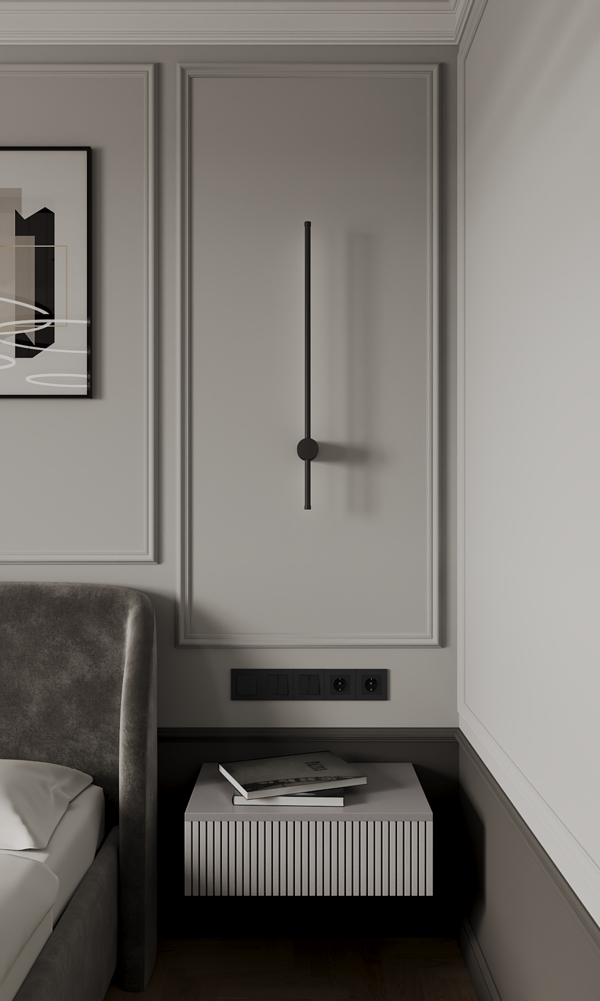 Визуализация Спальной Неоклассика-16