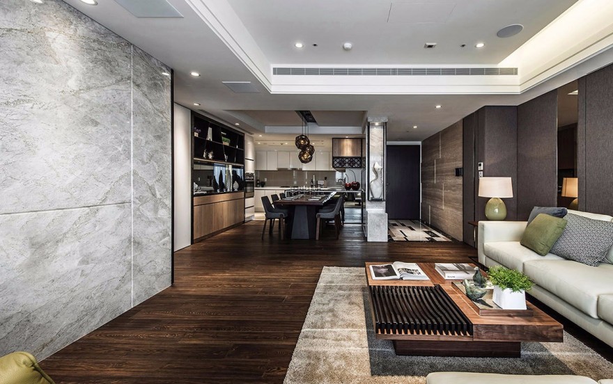 99m²暖色层次简约宅 | 玩味木与石的张静峰设计-4