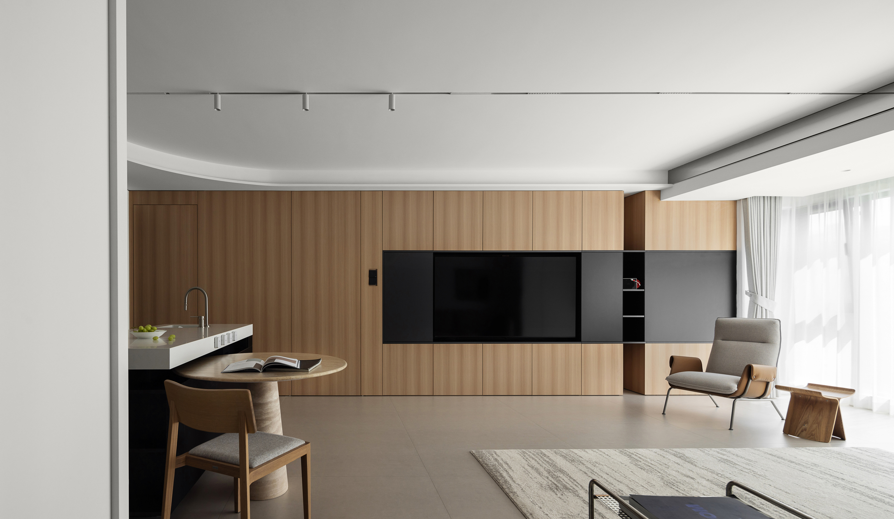 以木为序,120㎡室内极简生活空间设计丨费弗设计-11