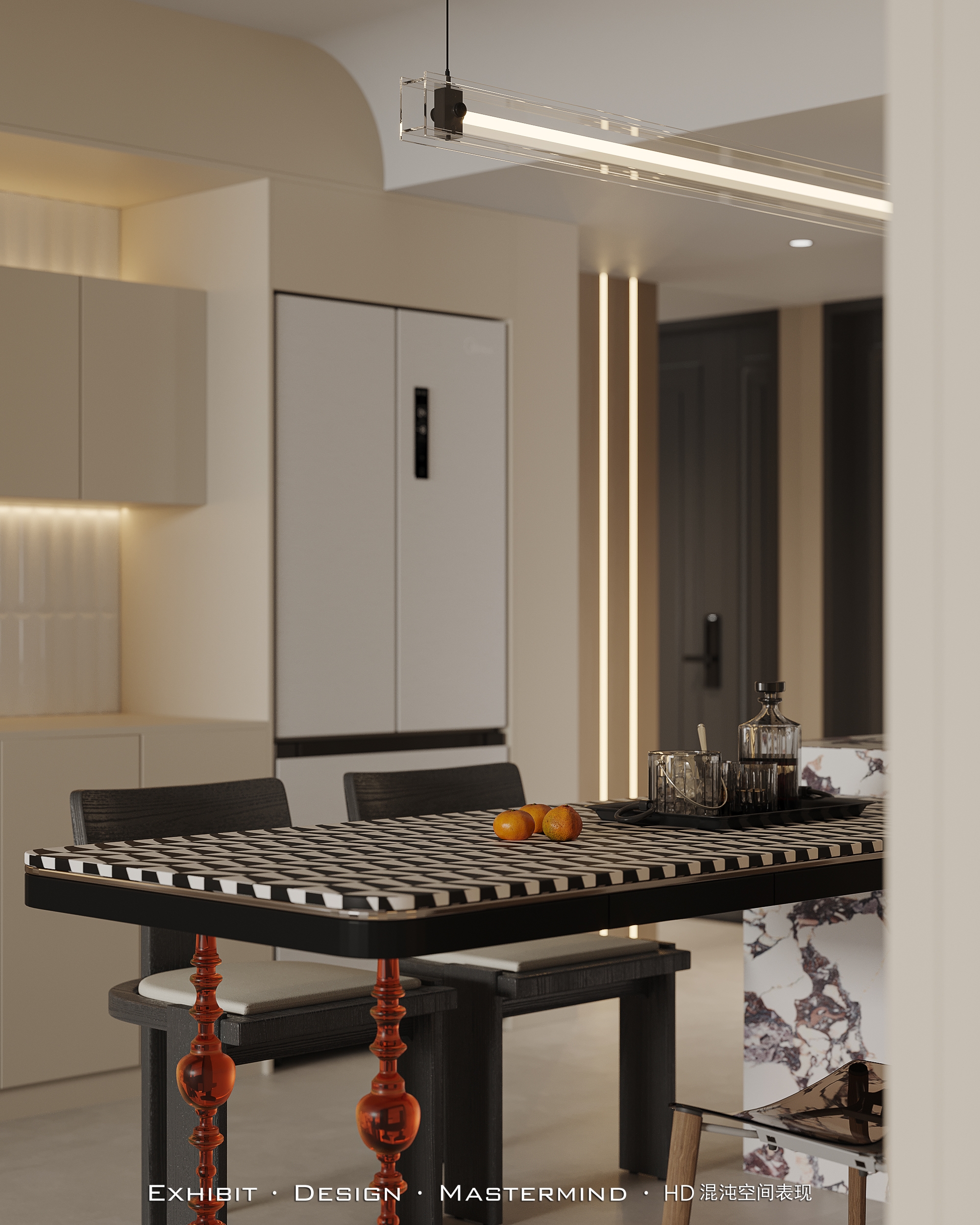 新作首发X 现代极简风平层客餐厅 ▏混沌空间表现-6