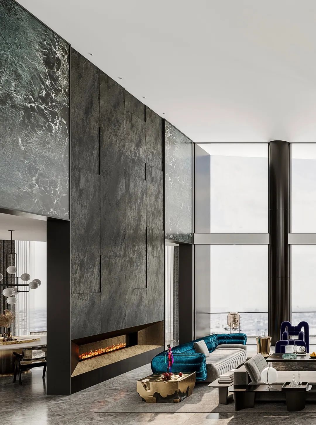 上海 1200㎡大平层,现代与自然完美结合-17