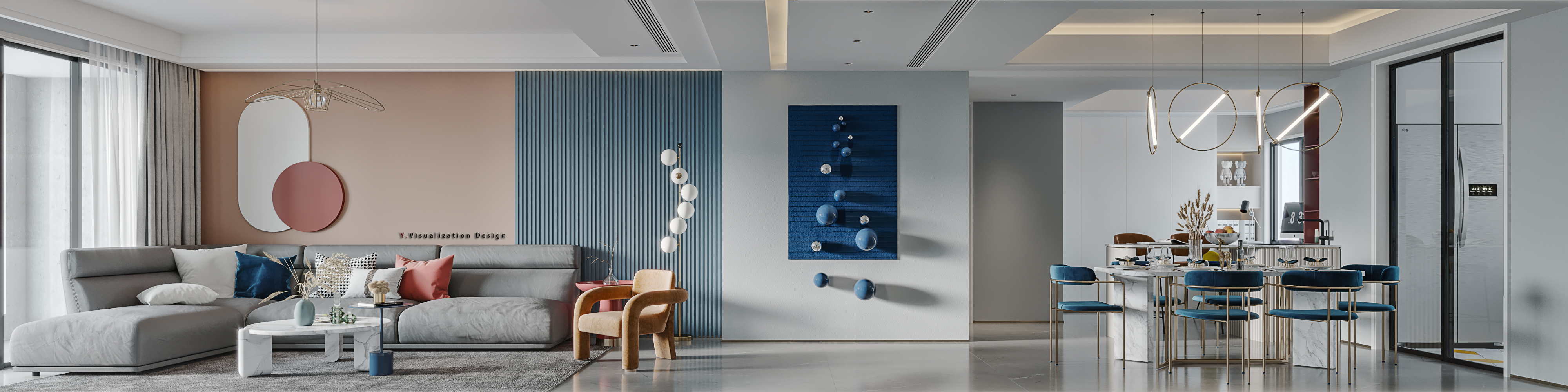 浙江吴彦祖打造现代简约家居，色彩斑斓的魅力空间-15