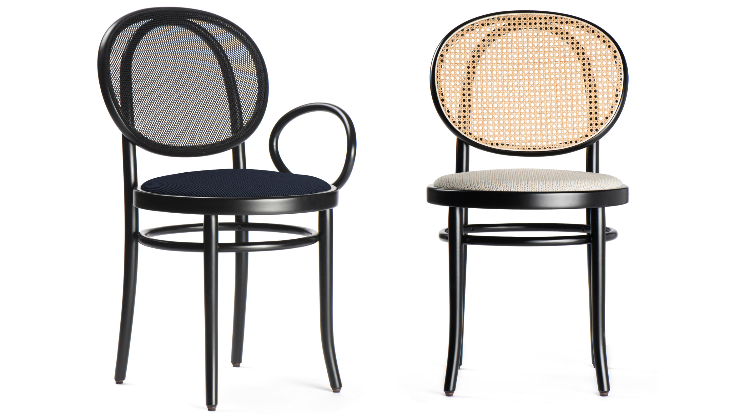 Front designs asymmetric version of Thonet's classic bistro chair-0