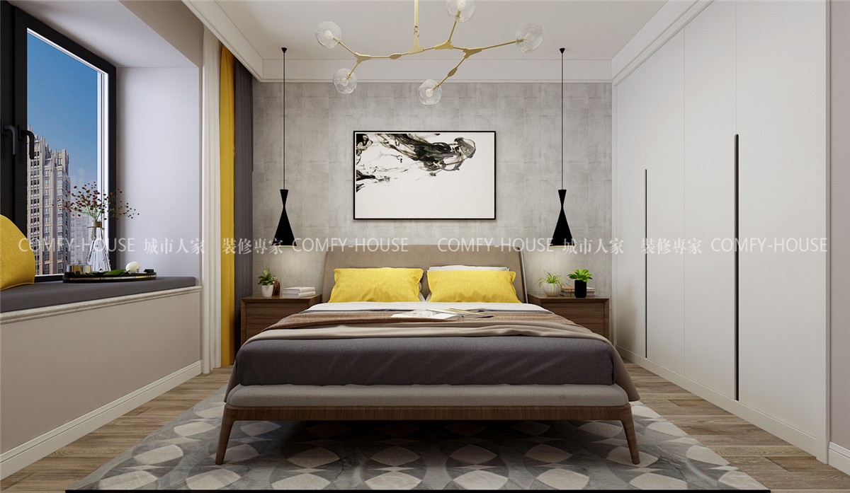 济南中垠雅苑 105 平北欧风三室两厅设计-15