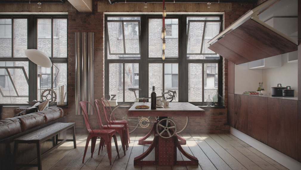 Стиль лофт: квартира с мужским характером | 13 фото-9