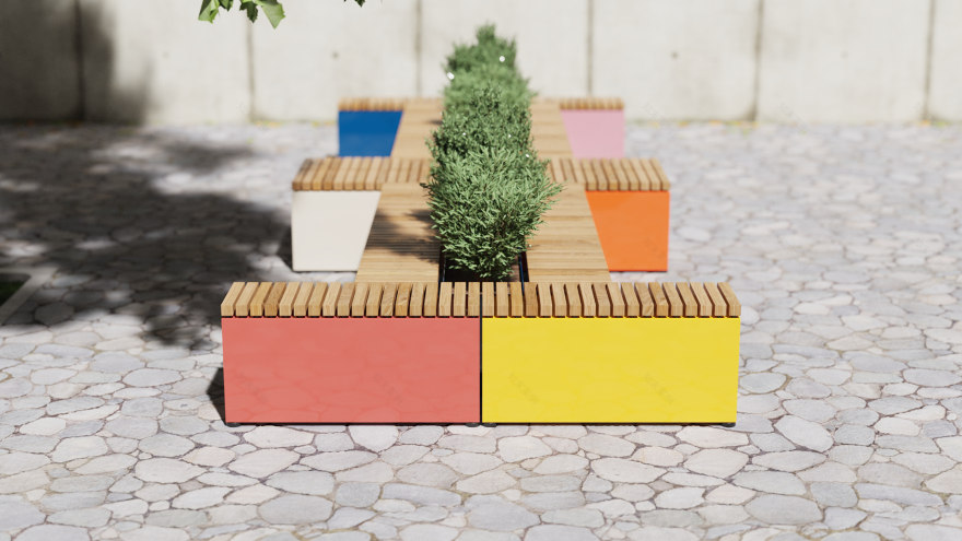 BROK 户外长椅和花盆-29