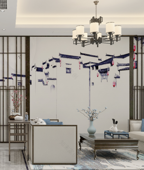 400㎡新中式别墅,漂亮有韵味,大爱客厅落地窗-3