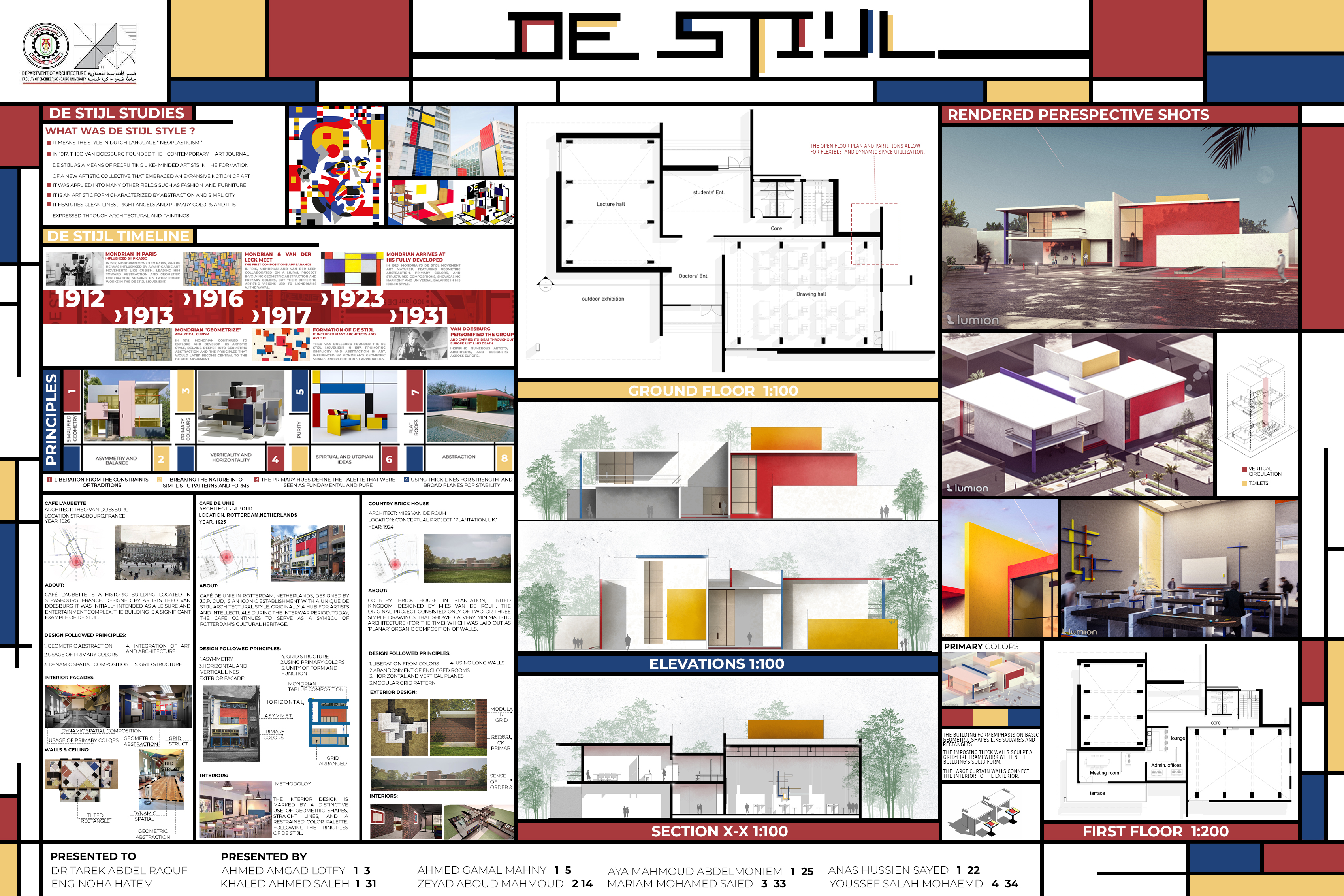DE STIJL 风格设计工作室和演讲厅丨埃及开罗丨开罗大学工程学院建筑系-30