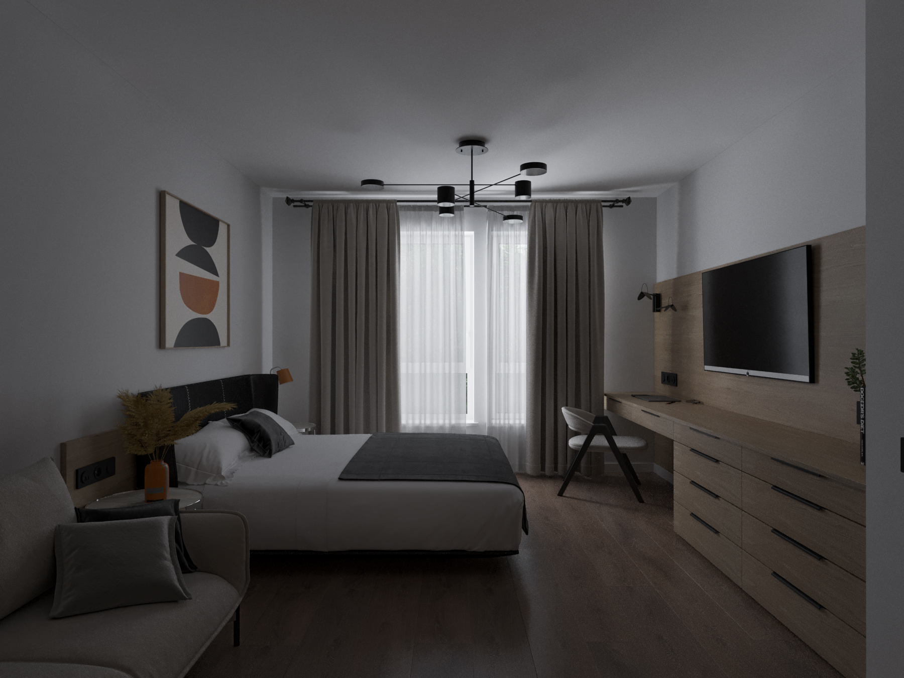 Interior design of apartment project 39m2 for rent.-5