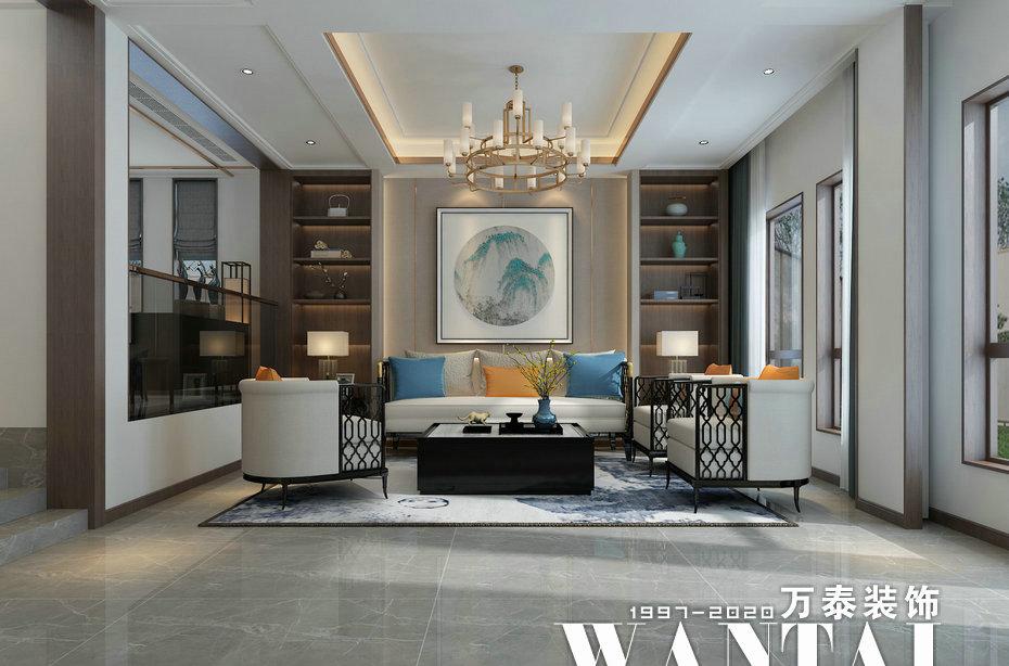 
泰安山和院子180㎡六合居新中式别墅装修 -1