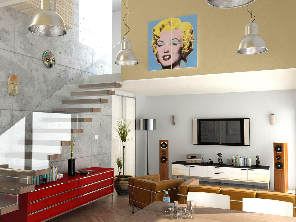 现代客厅家庭影院风格设计-16