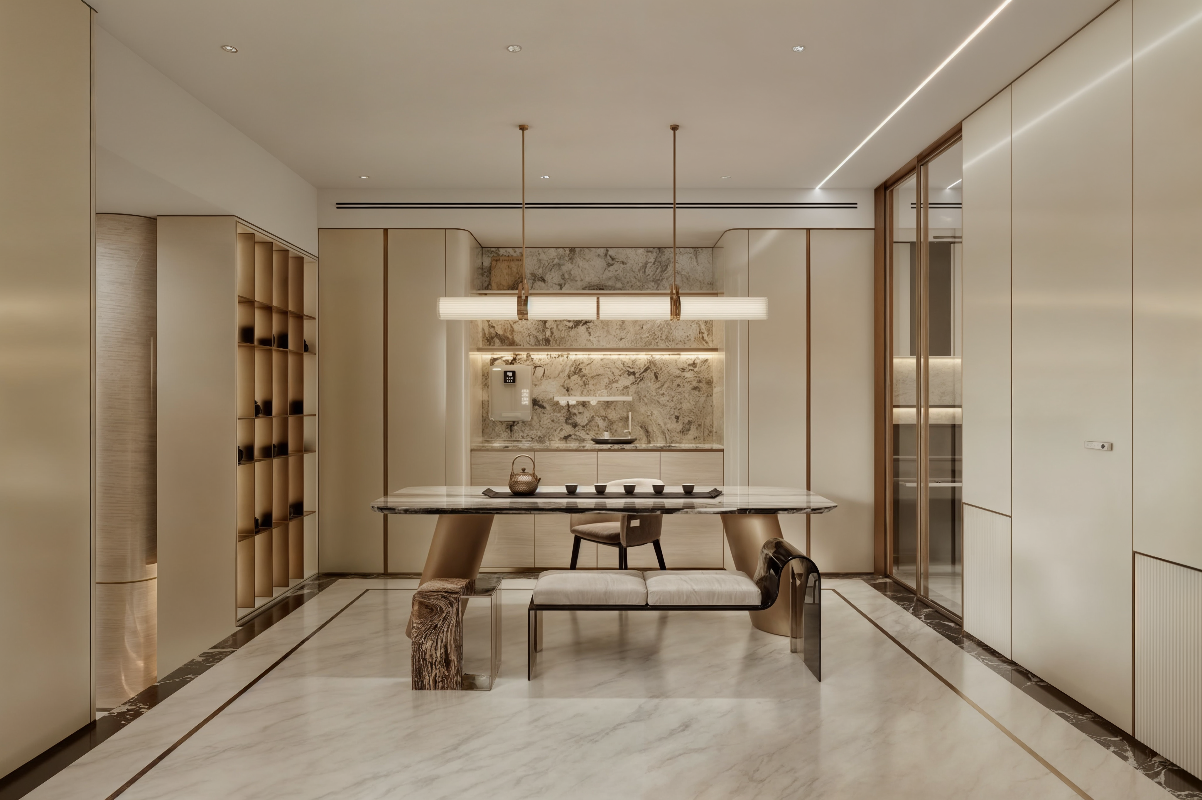 轻奢大平层 轻奢客厅-9